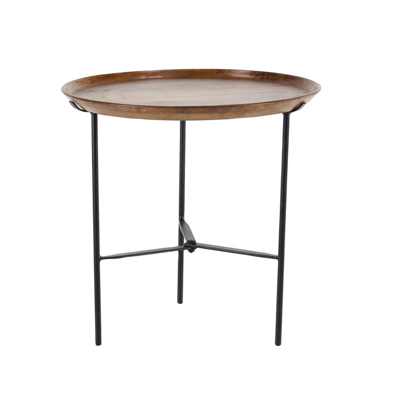 Union Rustic Winthrop Rustic Round End Table Wayfair